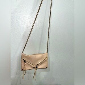 #20 Women’s Rampage Baby Pink & Gold Chain Mini Satchel Purse W/ Clasp & Pockets